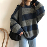 Übergroßer Pullover mit Streifen